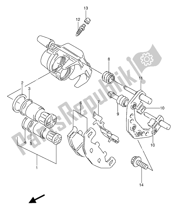 Toutes les pièces pour le étrier Avant du Suzuki GS 500 EU 1991