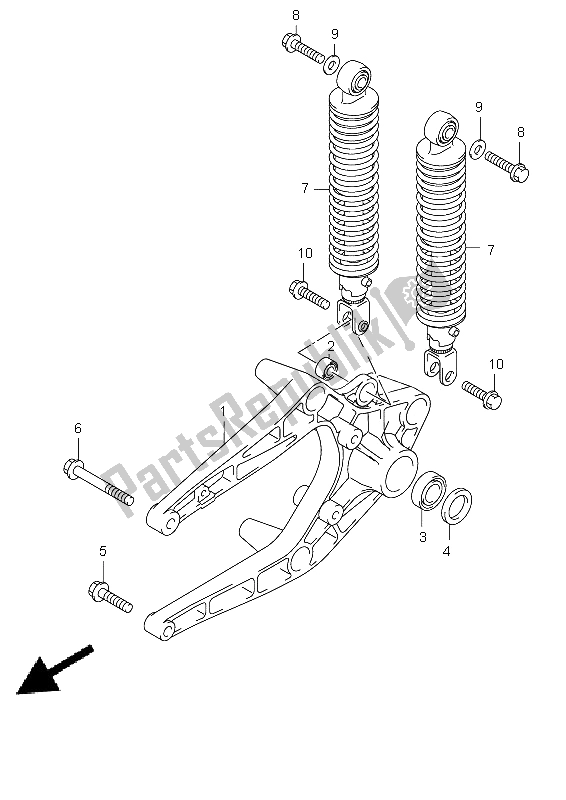 All parts for the Rear Brake Swingingarm of the Suzuki UX 125 Sixteen 2011