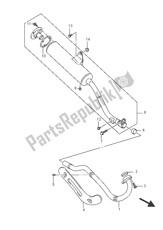 Todas las partes para Silenciador de Suzuki DR Z 125 LW 2016