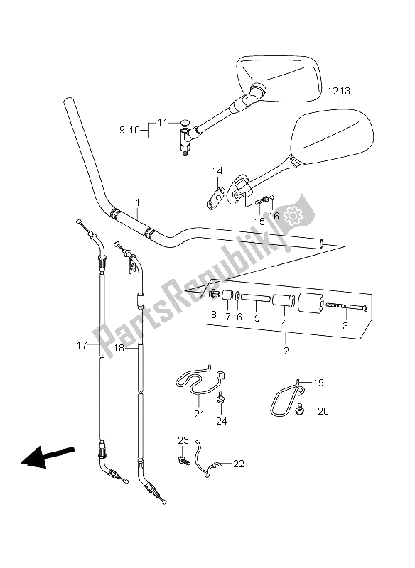 All parts for the Handlebar of the Suzuki GSF 1250 Nsnasa Bandit 2008