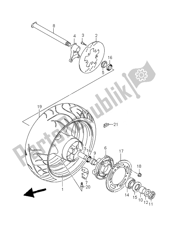 Todas las partes para Rueda Trasera de Suzuki GSX 1400Z 2007