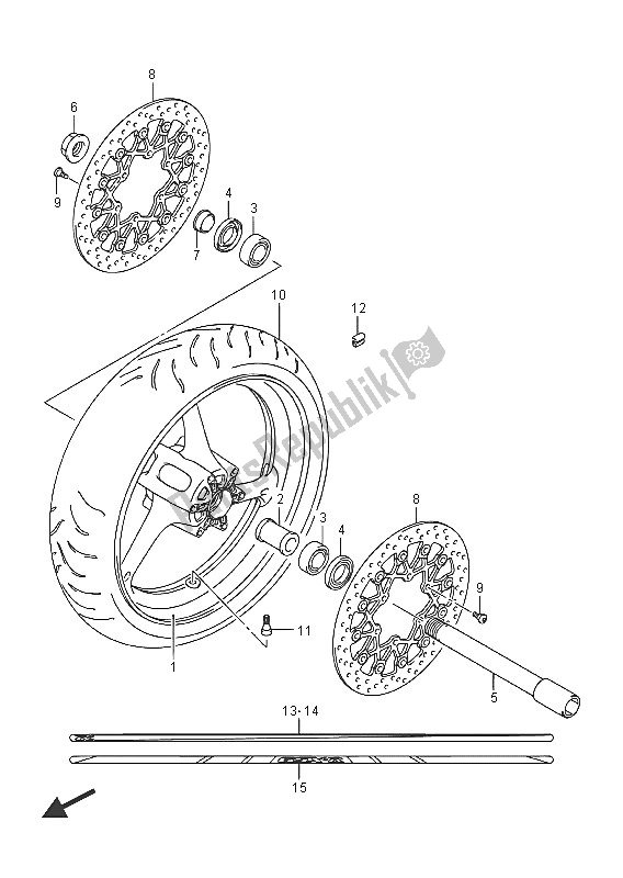 Tutte le parti per il Ruota Anteriore (gsx-r1000uf) del Suzuki GSX R 1000A 2016