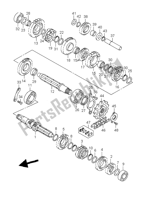 Tutte le parti per il Trasmissione del Suzuki LT Z 400 Quadsport 2007