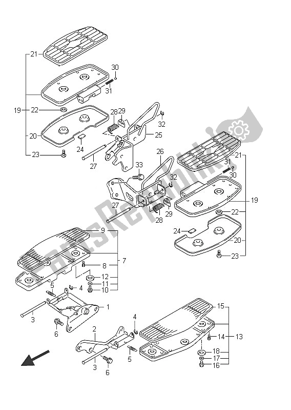 Todas las partes para Reposapiés (vlr1800t E24) de Suzuki C 1800R VLR 1800 Intruder 2011