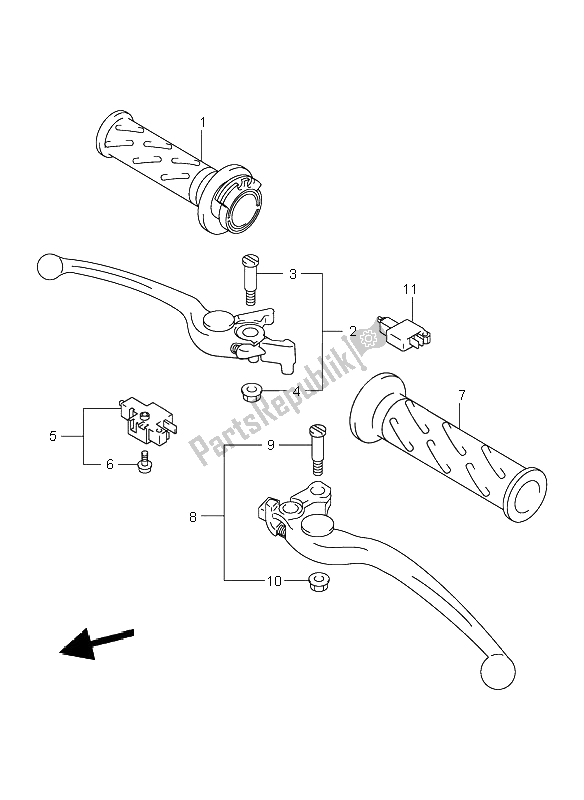 All parts for the Handle Lever of the Suzuki GSX 1300R Hayabusa 1999