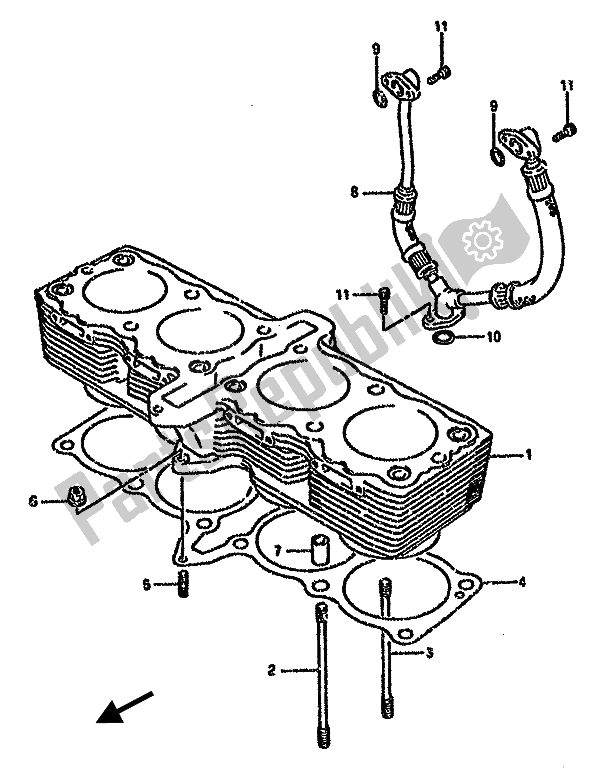 Alle onderdelen voor de Cilinder van de Suzuki GSX 750F 1989