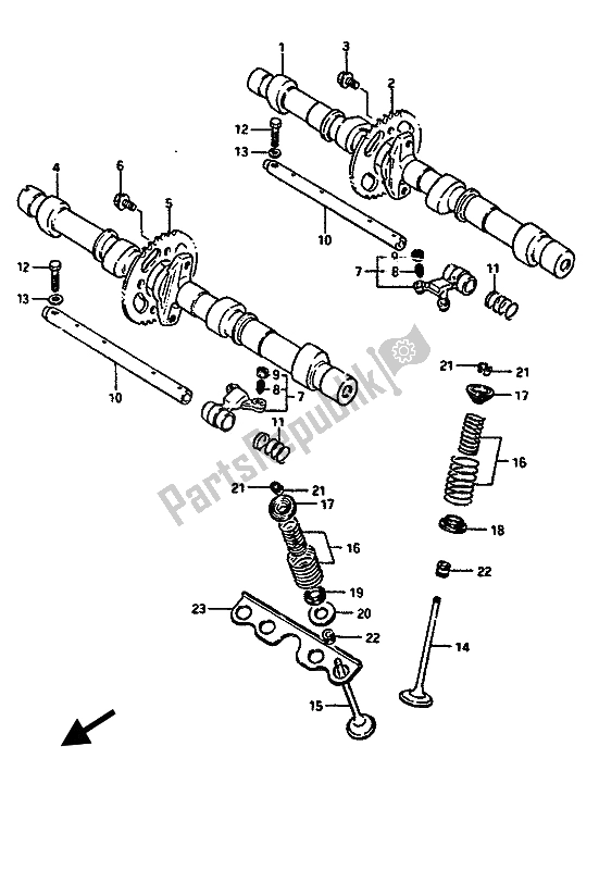 Tutte le parti per il Albero A Camme E Valvola del Suzuki GSX R 1100 1986