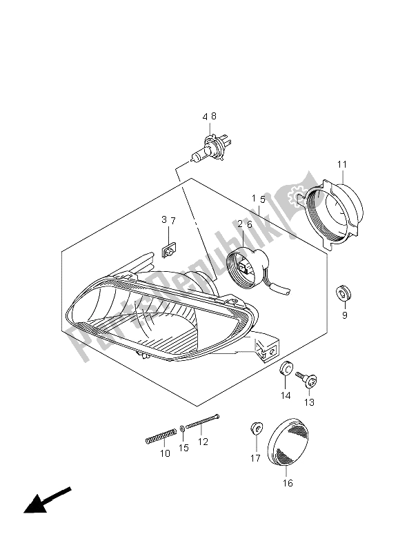 Toutes les pièces pour le Lampe Frontale du Suzuki LT A 450X Kingquad 4X4 Limited 2008