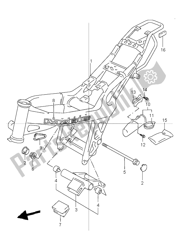 All parts for the Frame of the Suzuki TR 50S Street Magic 1998