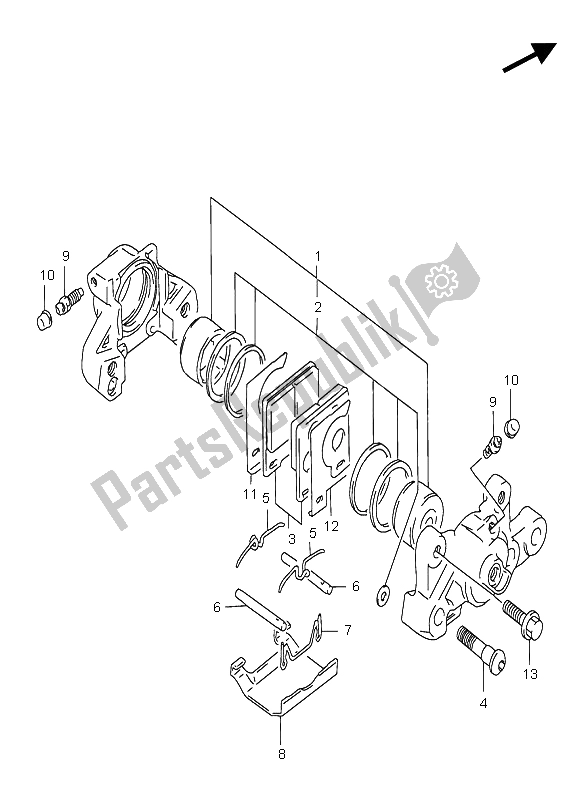 Toutes les pièces pour le étrier Arrière du Suzuki GSX R 750 1999