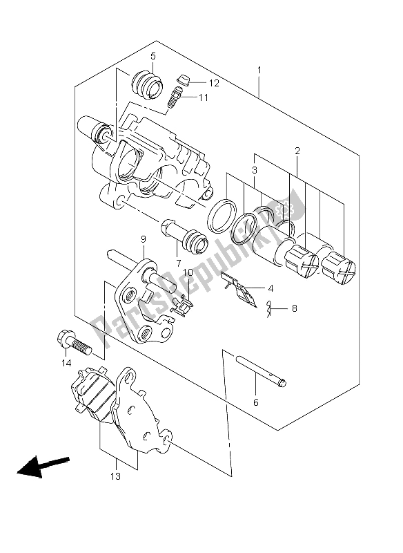 Tutte le parti per il Pinza Anteriore del Suzuki C 800 VL 2009