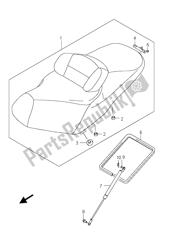 All parts for the Seat (an650a E19) of the Suzuki AN 650A Burgman Executive 2011