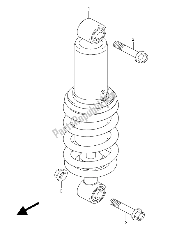 All parts for the Rear Shock Absorber of the Suzuki RV 125 Vanvan 2006