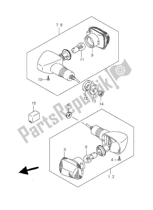 Tutte le parti per il Indicatore Di Direzione (e2-e19) del Suzuki GSX 1400 2006