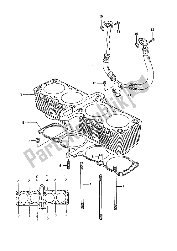 Tutte le parti per il Cilindro del Suzuki GSX 1100F 1994