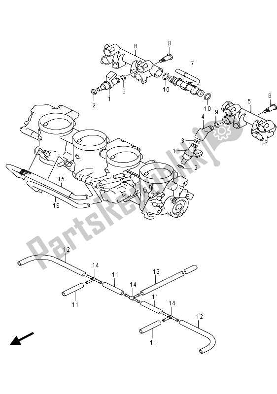 Toutes les pièces pour le Tuyau Et Joint De Corps De Papillon (gsx1300ra E19) du Suzuki GSX 1300 RA Hayabusa 2015