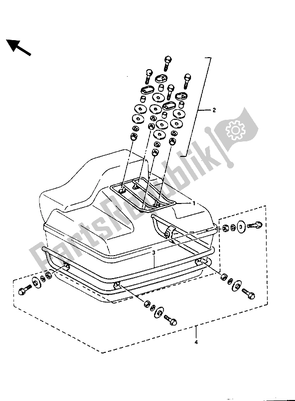 Alle onderdelen voor de Reizen Truk Rack & Trim Set van de Suzuki GV 1400 GD 1988