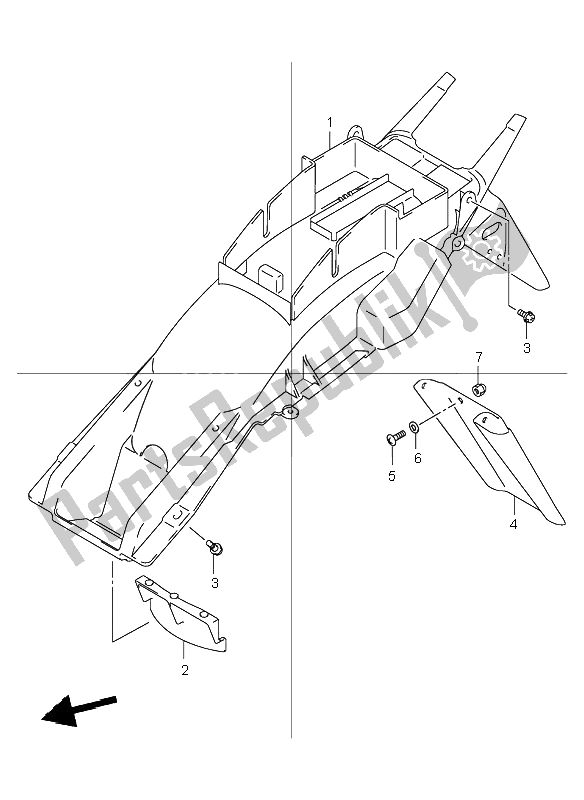 All parts for the Rear Fender of the Suzuki GSF 600 NS Bandit 2003