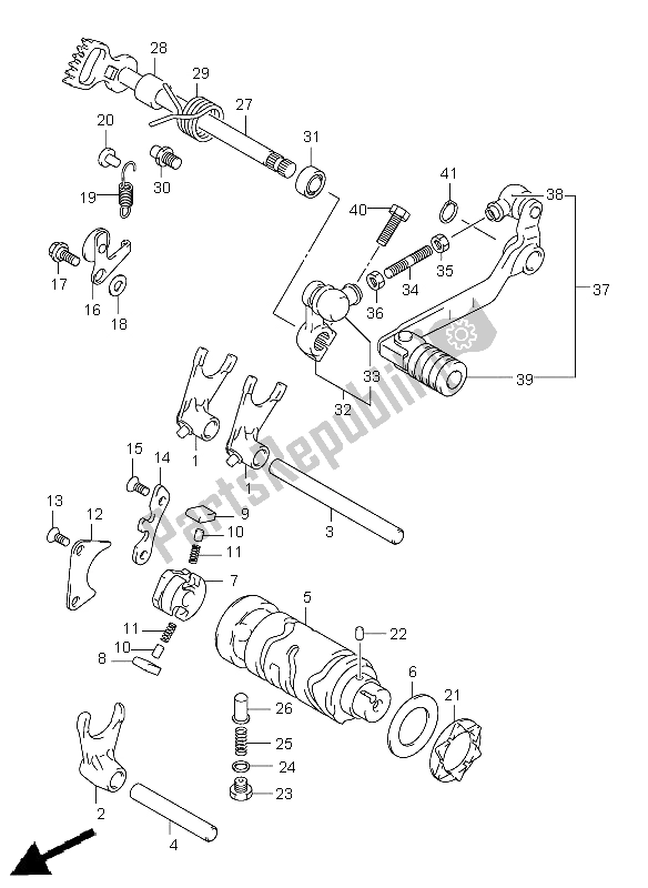 All parts for the Gear Shifting of the Suzuki DR Z 125 SW LW 2004