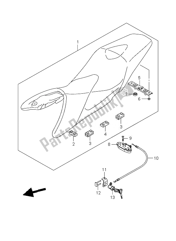Todas as partes de Assento do Suzuki GSR 600A 2010