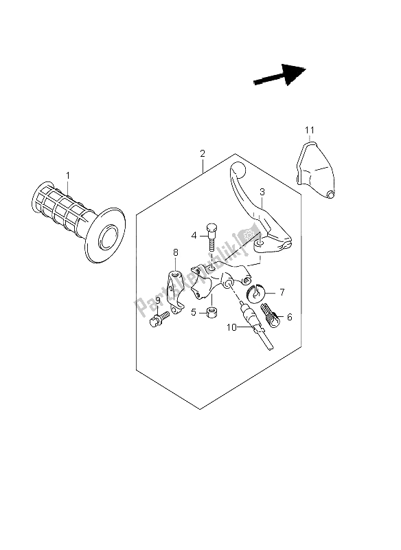 All parts for the Left Handle Lever (dr-z400e E24) of the Suzuki DR Z 400E 2000