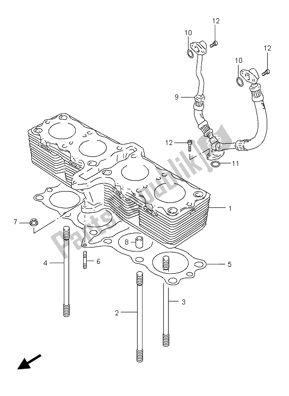 All parts for the Cylinder of the Suzuki GSX 600F 2004