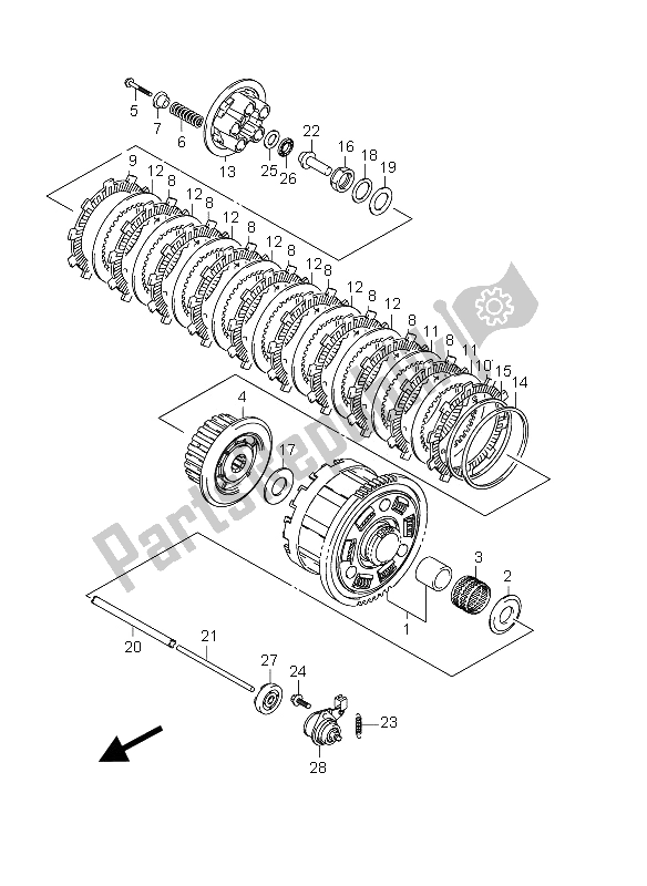 All parts for the Clutch of the Suzuki GSR 750A 2012