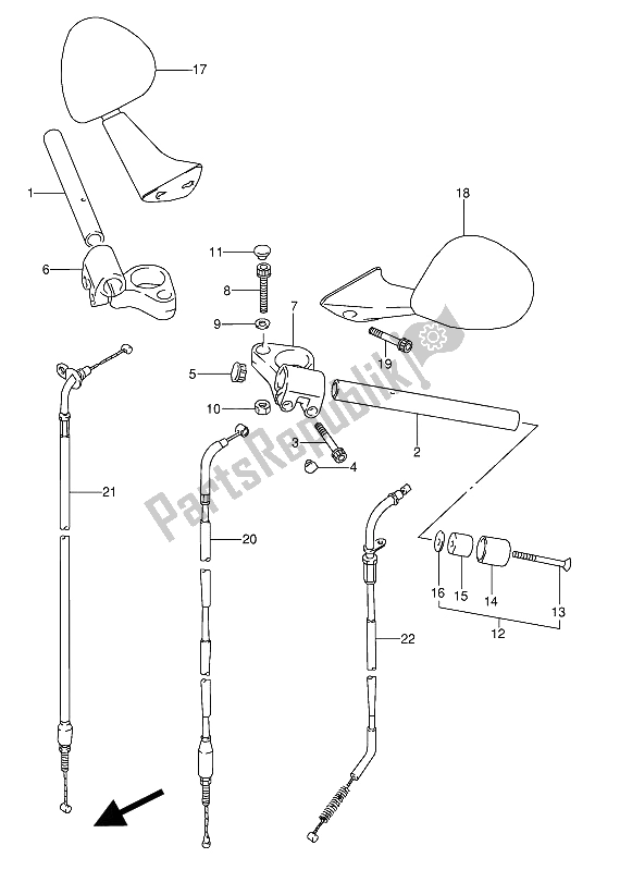 Todas las partes para Manillar de Suzuki GSX 600 FUU2 1989