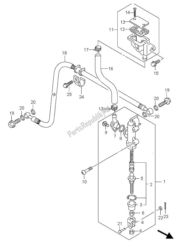 Todas las partes para Cilindro Maestro Trasero de Suzuki GSX R 750X 2005