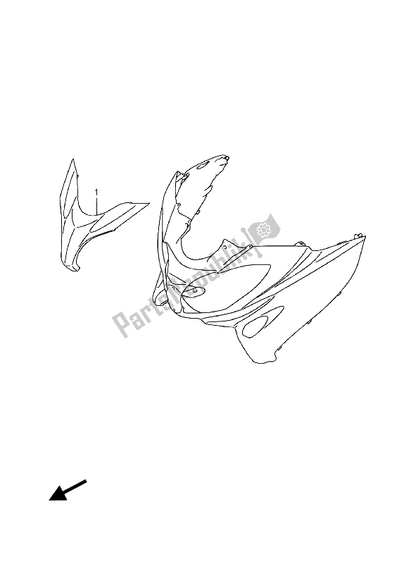 All parts for the Front Leg Shield Cover (optional) of the Suzuki AN 650Z Burgman Executive 2015