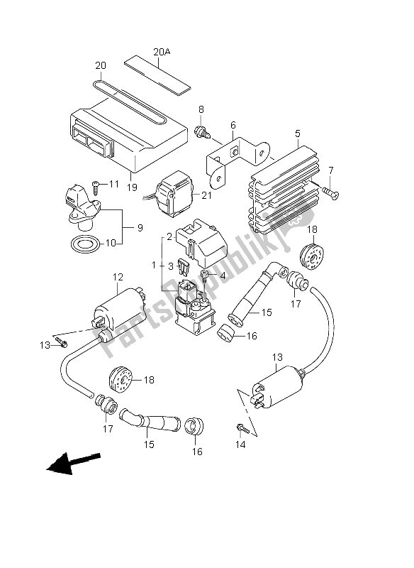 All parts for the Electrical of the Suzuki TL 1000R 2001