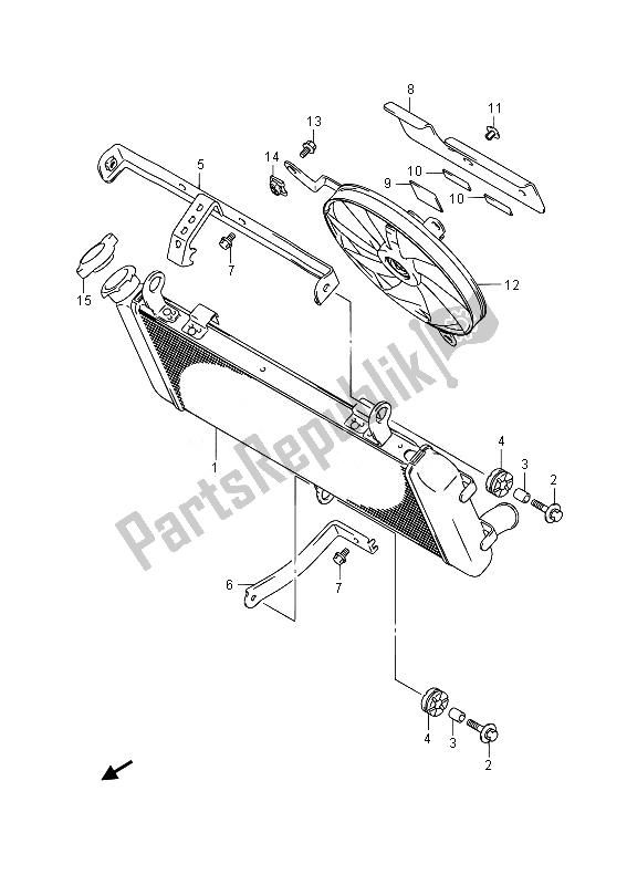 Alle onderdelen voor de Radiator (gsr750aue) van de Suzuki GSR 750A 2014