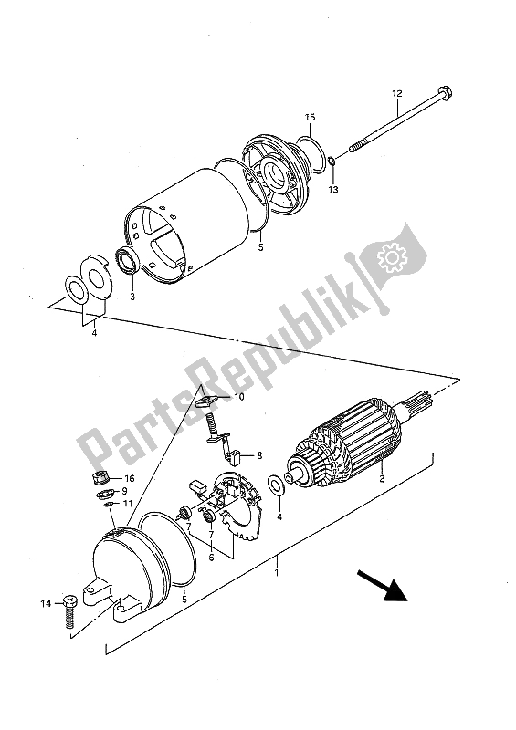 Toutes les pièces pour le Demarreur du Suzuki GSX R 750 1991