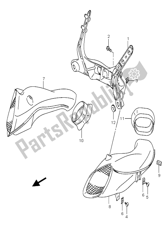 Tutte le parti per il Parti Di Installazione Del Corpo Del Cofano del Suzuki GSX R 750X 2005