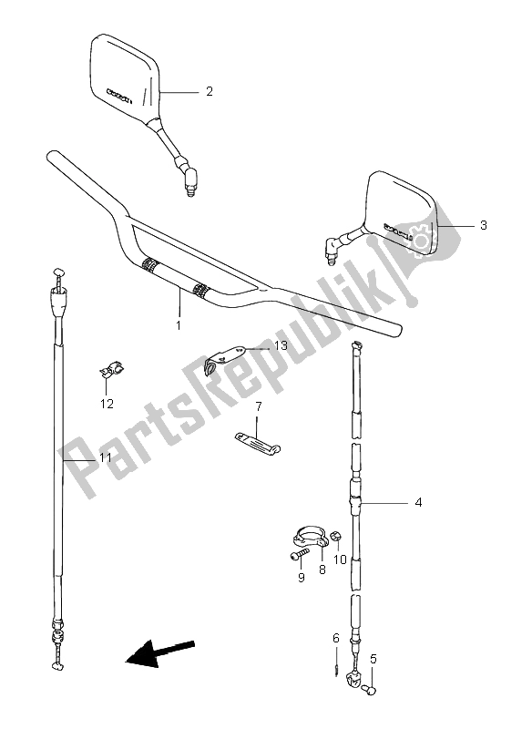 All parts for the Handlebar of the Suzuki DR 125 SE 2000