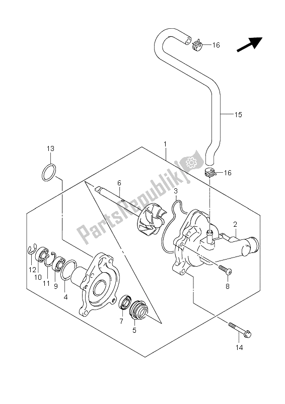 Todas las partes para Bomba De Agua de Suzuki AN 650A Burgman Executive 2009