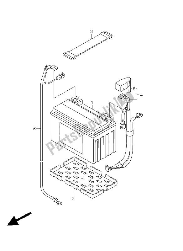 Tutte le parti per il Batteria (gsx650fa E21) del Suzuki GSX 650 FA 2011