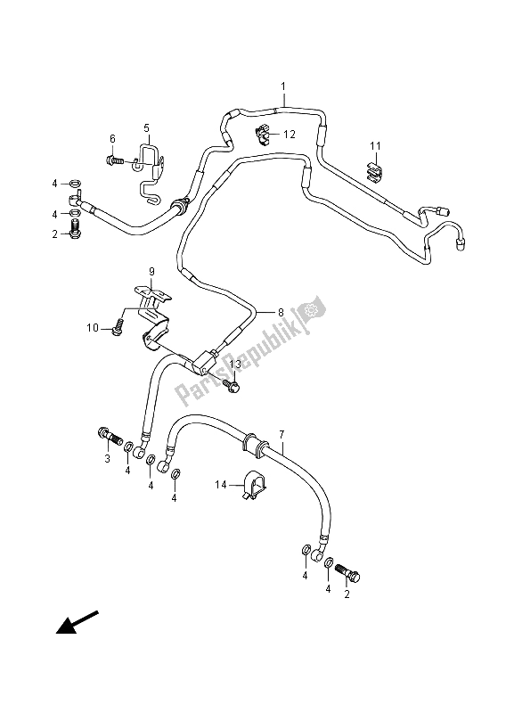 All parts for the Front Brake Hose of the Suzuki GSX R 1000A 2015