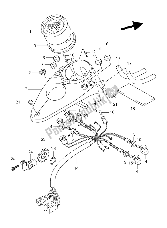 Tutte le parti per il Tachimetro del Suzuki VL 250 Intruder 2003