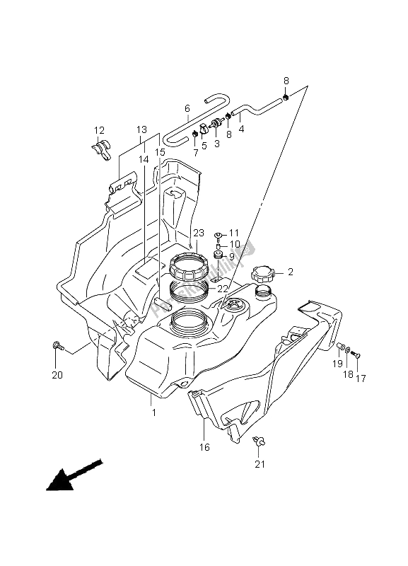 Todas las partes para Depósito De Combustible de Suzuki LT A 500 XPZ Kingquad AXI 4X4 2012