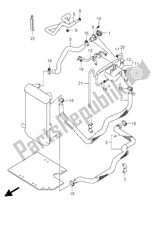 Alle onderdelen voor de Radiator Slang van de Suzuki AN 250 Burgman 2005