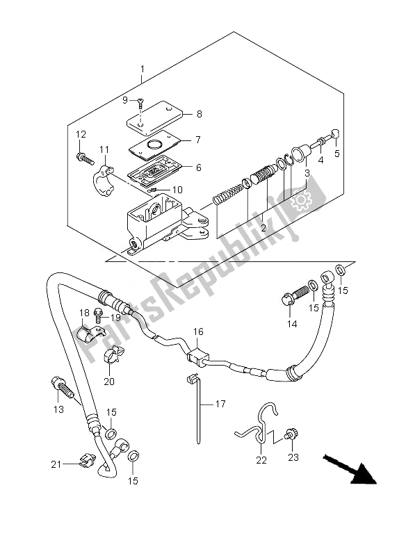 Toutes les pièces pour le Maître-cylindre D'embrayage (gsf650s-su-sa-sua) du Suzuki GSF 650 Nsnasa Bandit 2007