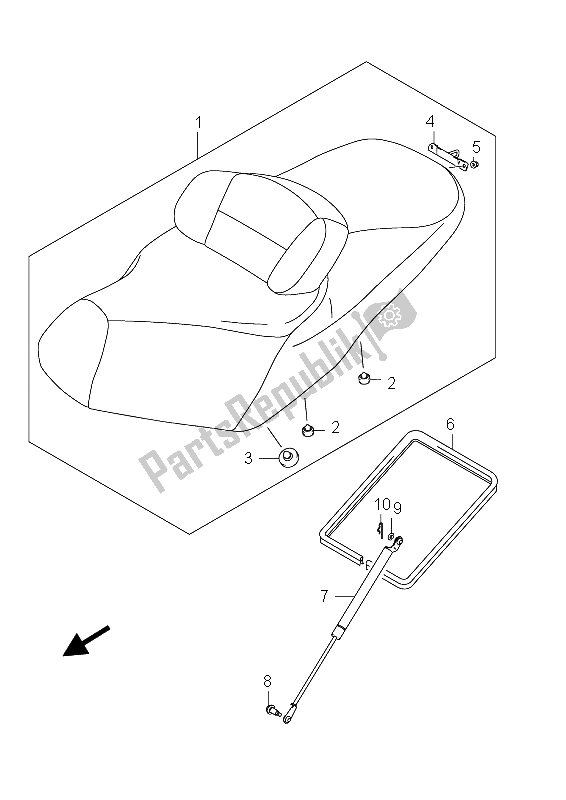 All parts for the Seat (an650a E02) of the Suzuki AN 650A Burgman Executive 2012