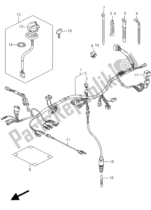 All parts for the Wiring Harness of the Suzuki LT F 250 Ozark 2008