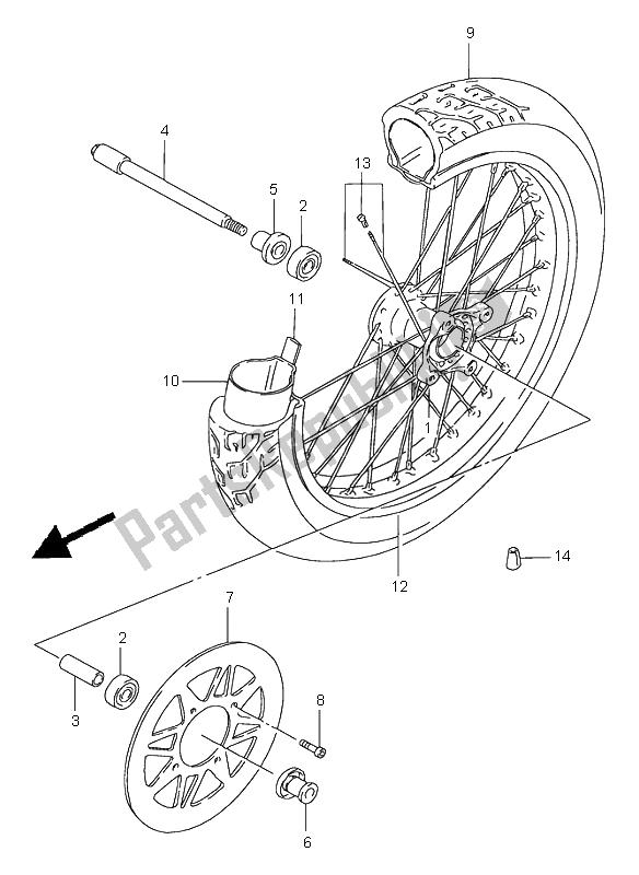 Tutte le parti per il Ruota Anteriore del Suzuki LS 650 Savage 2001