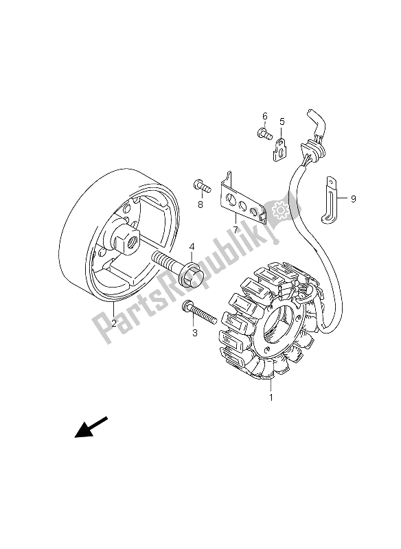 All parts for the Generator of the Suzuki GS 500 EF 2005