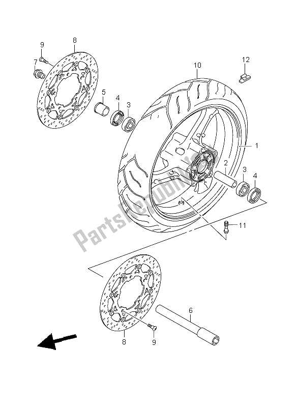 Todas las partes para Rueda Delantera (gsf1250-s) de Suzuki GSF 1250 Nsnasa Bandit 2008