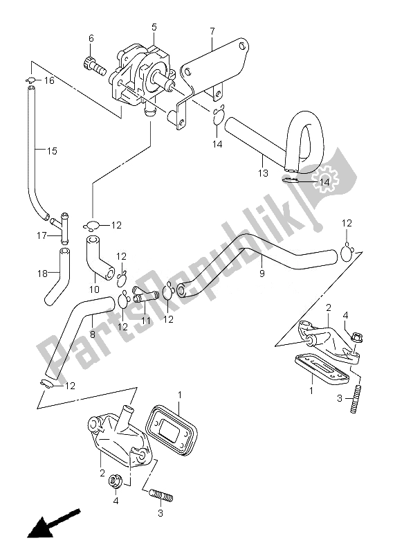 All parts for the Second Air of the Suzuki VL 250 Intruder 2007