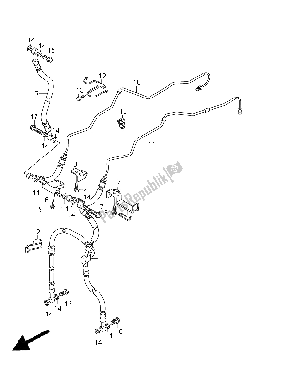 All parts for the Front Brake Hose (dl650aue E19) of the Suzuki DL 650A V Strom 2011