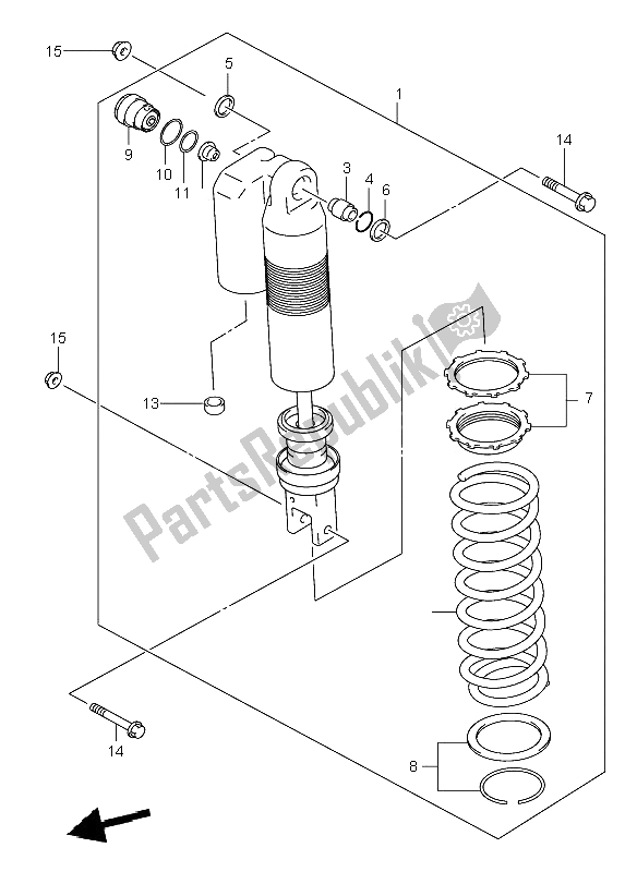 All parts for the Rear Shock Absorber (e1) of the Suzuki DR Z 400E 2002